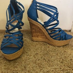 Blue Summer Wedges